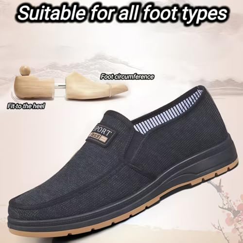 Men's Hands Free Slip on Loafers Casual Sneakers Canvas Walking Shoes2