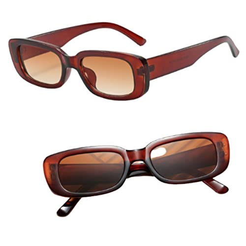 Óculos de Sol Retro Fashion Blogueiras Retangular Moda Hype Vintage Proteção UV 400 Unissex Solar