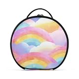 ALAZA Cute Rainbow and Clouds Travel Makeup Case, Portable Artist Makeup Storage Bag