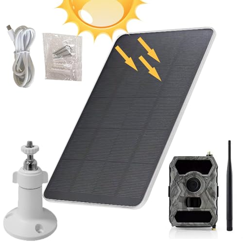 Solar Panel for Ring Doorbell - Solar Panel for Security Camera, Outdoor 3W 5V Solar Powered Panels, 360° Mounting Bracket Multipurpose, 1.2M Cable, Fit Ring Cameras, Mobile Phones, Doorbells