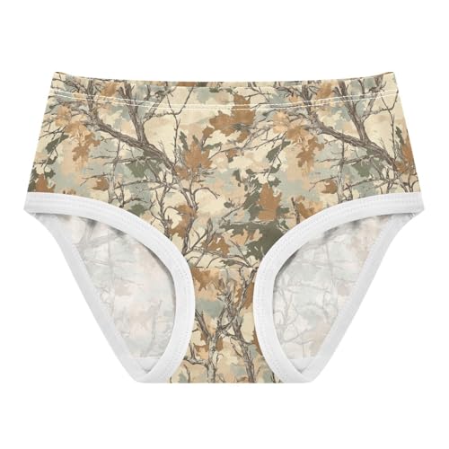 Girls Underwear Soft Cotton Camo Leaf Kids Panties in Sizes 2/3t, 4t, 5t, 6 and 8