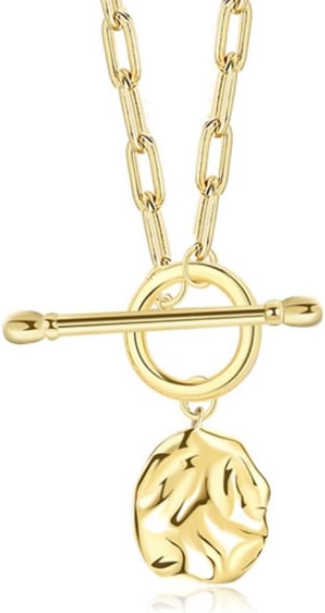 Gold Toggle Necklace – 18K Gold Plated Rope Chain with Modern Clasp – Adjustable, Tarnish-Resistant Pendant Necklace for Layering or Solo Wear – Hypoallergenic Women’s Jewelry