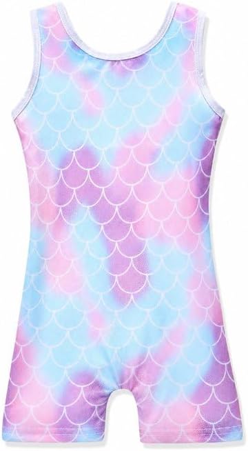 HOZIY Gymnastics Leotards for Girls with Shorts Toddlers Biketards Rainbow Unicorn Dinosaur Mermaid Leopard Flower Galaxy