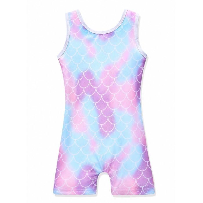 HOZIY Gymnastics Leotards for Girls with Shorts Toddlers Biketards Rainbow Unicorn Dinosaur Mermaid Leopard Flower Galaxy