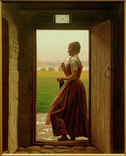 Pintura de lienzo premium de 60x90cm, réplica artística de Christen Dalsgaard para pared