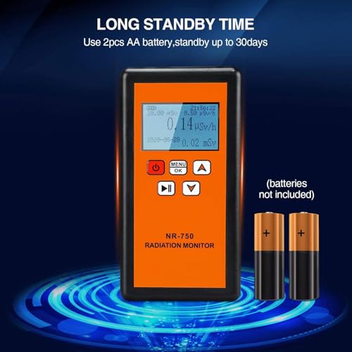 Detector de radiación nuclear portátil contador Geiger digital con pantalla LCD de rayos Gamma y X 4