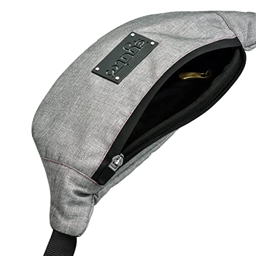 Image of Unisex Waist Pack Travel Handy Hiking Zip Pouch Elegant Style Document Money Phone Belt Sport Bag Bum Bag for Men and Women Nylon Adjustable Strap (Iron Grey)