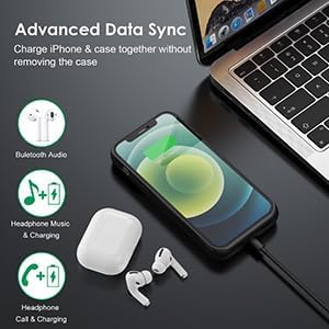 Miniatura 4 de Feob Funda de batería para iPhone 1212 Pro, mejorada 10800mAh Ultra-Slim Recargable Protector Cargador de Batería Extendida Caso - Negro