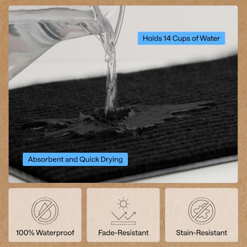 GORILLA GRIP Traffic Guard Indoor Outdoor Heavy Duty Door Mat, 72x48 Black | Waterproof Front Entryway Doormat, Strong Backing Commercial Rugs for Off