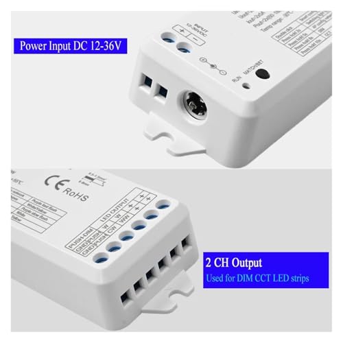 Controlador LED de 2 canales 12V 24V CC con control remoto 4