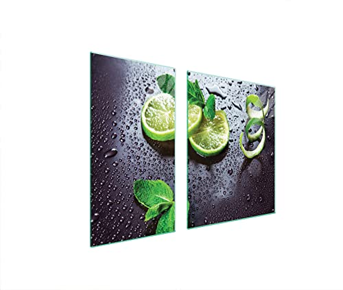 DarHaus Placa protectora de vitrocerámica 90 x 52 cm 2 piezas cocina eléctrica universal para inducción protección contra salpicaduras tabla de cortar de vidrio templado, CAL