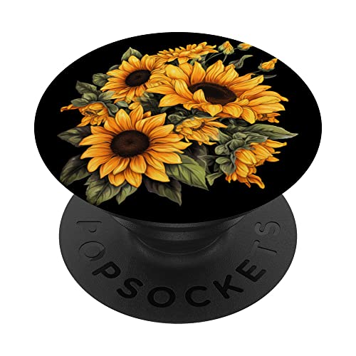 Yellow Sunflower Cute Summer Sun Flowers Floral Positivity PopSockets Adhesive PopGrip