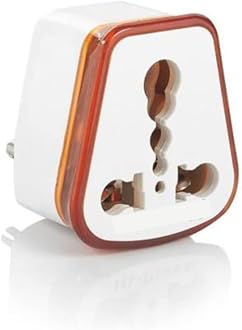 HI PLASST PINS N PLUGS HI-PLASST(Pack of 2) 6a to 16a Converter for Big Size 16 Ampere Top with Universal Sockets for International (Orange)