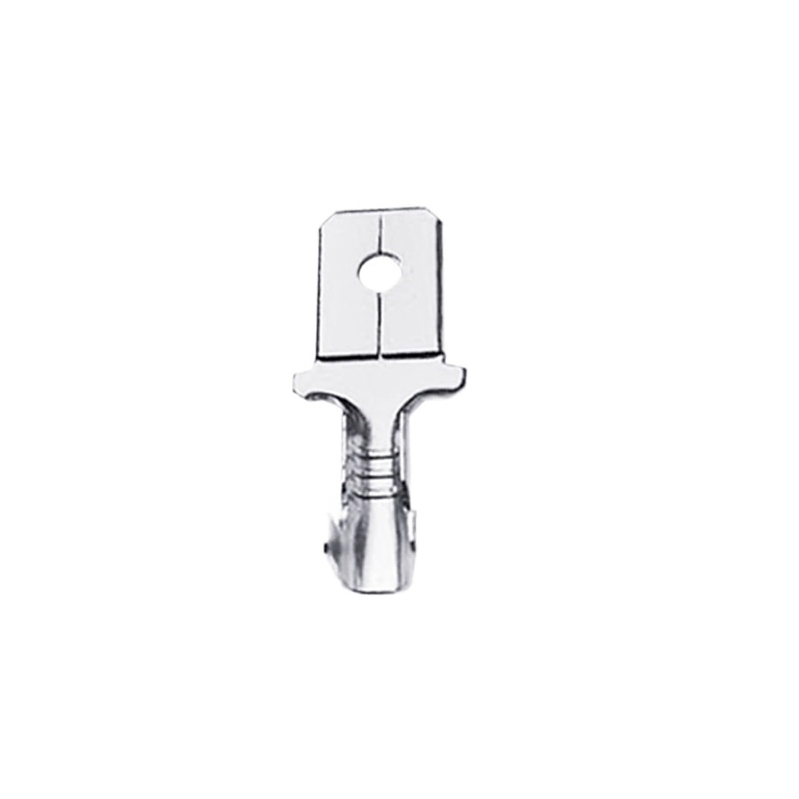 xuyuyan 100Pcs/Lot 2.8/4.8/6.3mm Female And Male Crimp Terminal Brass(6.3 Male Silver)