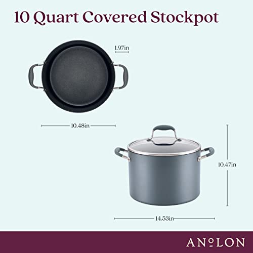 Anolon Advanced Home Hard-Anodized Nonstick Open Stock Cookware (10 Qt Stock Pot, Moonstone) by Anolon - Image 2