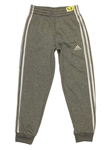 adidas Little Boys' Fleece Jogger Pants (8, Dark Grey)
