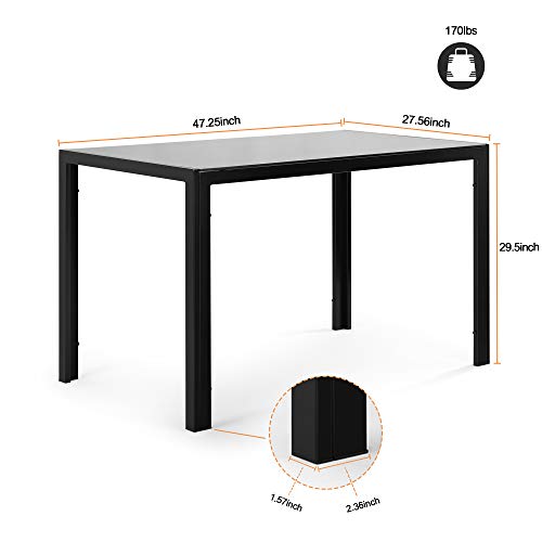 Lepfun Dining Room Kitchen Small Spaces Dinner Table Home Furniture Rectangular Modern, Black #TOP6