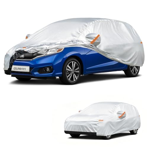 Image of GUNHYI Hatchback Car Cover Custom Fit Honda Fit (2001-2026) Waterproof for Automobiles, Oxford Sun Rain Dust Snow Protection (Ships from US Warehouse, Delivery 3-5 Days)