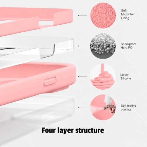 Image of KACA Silicone Back Case for Google Pixel 7a, Soft-Touch, Shockproof Phone Back Cover for Google Pixel 7a (Pink)
