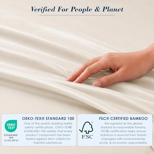 Therapedic Luxury Bamboo Viscose 6 Piece Queen Sheets Set (Ivory) by Therapedic - Used condition - Image 6