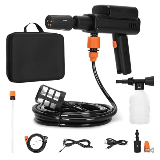 Foldable Cordless Pressure Washer, Portable Pressure Washer, Battery Powered Handheld Water Sprayer with 5-in-1 Nozzle & Foam Pot for Home, Bicycles, and Patio