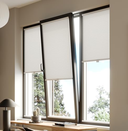 Premium British Made to Measure Blackout No Drill Blinds for Windows & Doors – Honeycomb Celluar Stick Fit Blinds | Easy Fit Adhesive – Thermal, Cordless, UK Made & Child Safe