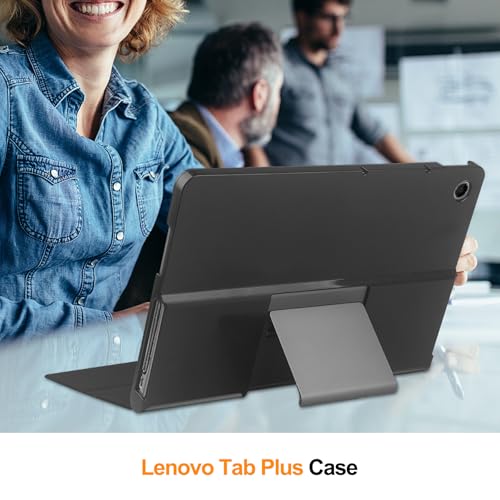 Hülle für Lenovo Tab Plus 11.5’’ (2024) Tablette Case Cover +1 Stücks Schutzglas Schutzfolie,Ultra Schlank Superleicht Dreifach Falt Klapp Schutzhülle Case -Grau
