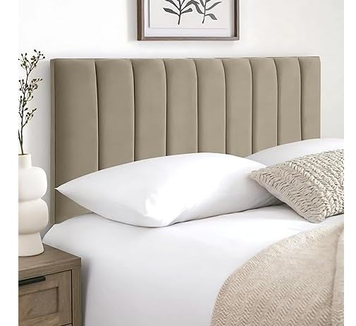 Headboard for divan bed quality plush fabric 20" height in all uk bed (Coffee, 4ft Small Double)