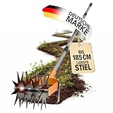 easimo | Rotationsgrubber Garten | Manueller Kultivator mit Sternrädern & Unkrautmesser | Verstellbarer Edelstahl Gartenfräse zur Bodenlockerung