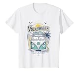 Kids Volkswagen Type 2 Campervan Catch The Waves Surfing Van Kids T-Shirt