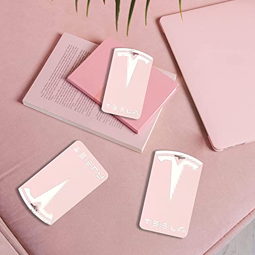 Xerial Lsilicone Card Protector Key Card Holder For Tesla Model 3 & Model Y Key Chain Accessories Scratch And Wear Resistance (Pink-White) #TOP3