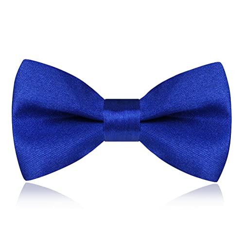Wevswe Boys Silk Bow Ties Royal Blue Kids Adjustable Bowtie For Baby Toddler Gifts #TOP13