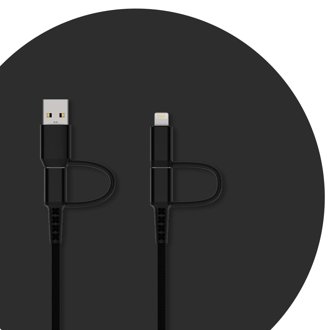 Techcraft Fast Charging 4 in 1 Cable with 480 Mbps Data Transfer Speed and 1000+ Bend Test (Black) (B0C7ZTBVJB) Amazon Price History, Amazon Price Tracker