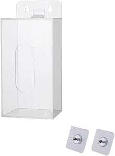 SagaSave Dispensador de máscaras faciais, caixa dispensadora de máscaras descartáveis acrílicas e luvas com tampa, recipiente de armazenamento de montagem na parede para luvas, cobre sapatos