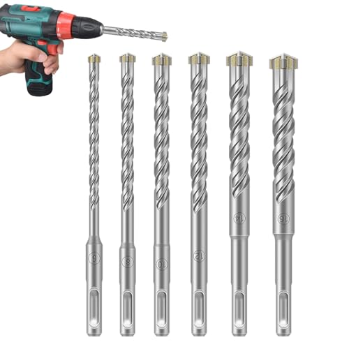Juego de Taladros De Hormigón | Adaptador de puntas de taladro de 6~16mm,Cincel de hormigón para taladro de impacto - Adecuado para Taller Garaje Sitio de construcción Hágalo usted mismo Azulejo
