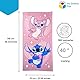My sweety pop Strandtuch Stitch – Badetuch – Lilo und Stitch – Kinder – 70 x 140 cm – 100 % Polyester – Urlaub – Geschenkidee – Stitch und Angel – Rosa
