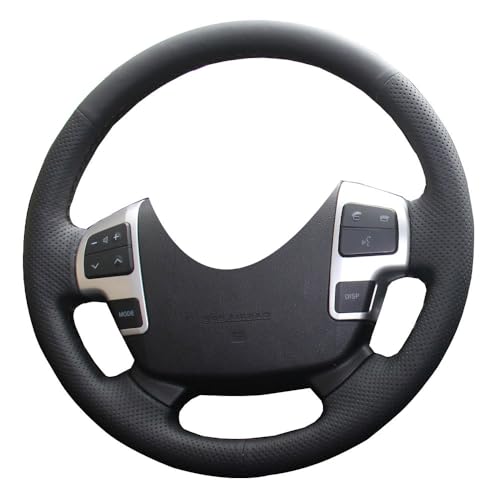 Eiseng DIY Sew Stitch Steering Wheel Covers for Toyota Land Cruiser 2008-2015 / for Tundra 2007-2013 / for Sequoia 2008-2013 Interior Accessories Microfiber Leather (Black Thread)