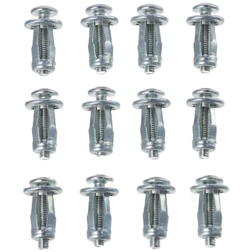 SHUATI 12Pcs M4 X 20 Jack Nuts, Petal Nuts, Lock Jack Nut Bolt, Expansion Nut, Thins Fixings Dowels with Screws, Expansion Clamp for Hollow Wall Iron Skin Line