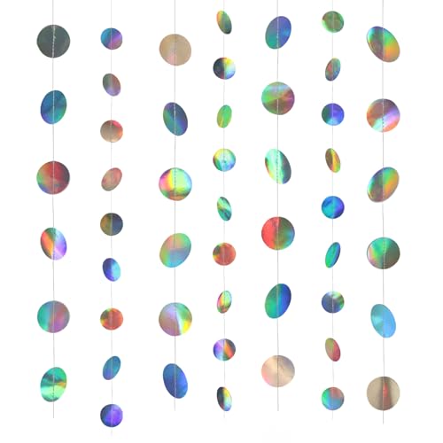 AYESY Hängenden Papier Girlande Holographisch Regenbogen, 52Ft Bunt Glitzer Dots Garland Hängende Pâ€¦ – Miniatur