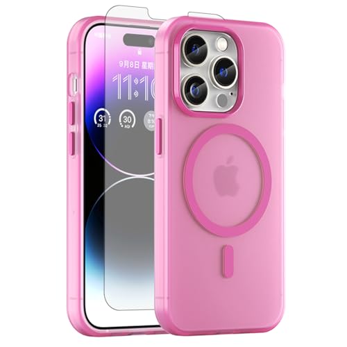 Coque iPhone 14 Pro antichoc et magnétique MagSafe avec dos translucide mat anti-trace