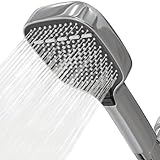 Regiis High-Pressure Handheld Shower Head - 4 Spray Settings, Square Shower Head with Handheld Hose and 2 Water Savers for Customizable Water...