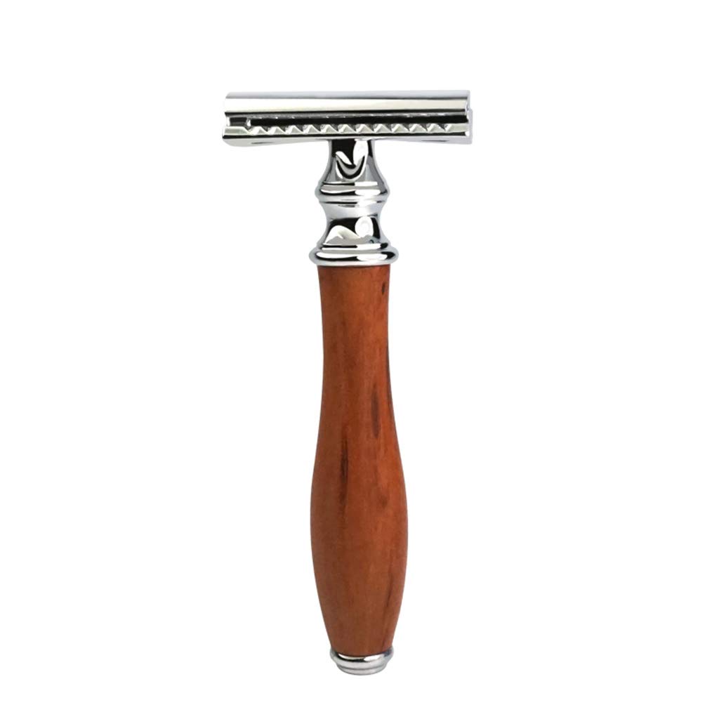 MERISHOPP Classic Double Edge Safety Razor Vintage Shaver Aluminium Alloy Dark Brown-picture-26