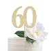 Happy 60th Birthday Cake Topper | 60 Anniversary Sign Gold Glitter | Sixtieth Bday