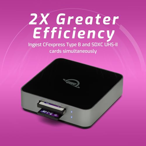 Image of OWC Atlas Dual CFexpress Type B & SDXC UHS-II Card Reader - Bus Powered by USB-C - Compatible with Mac /Windows /iPad /Chrome OS