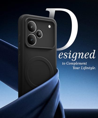 Image of WOW IMAGINE Back Case Cover for Realme P4 Pro 5G | Soft Matte Silicone Case| Slim Fit & Shockproof | Camera Protection Bumper Cover (Black)
