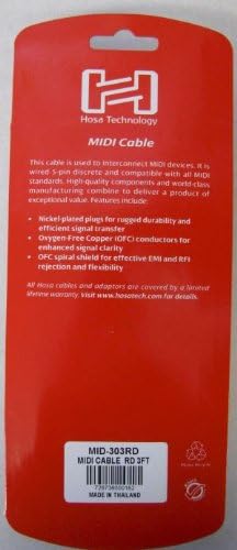 Miniatura 2 de Hosa Cable MIDI MID-303RD, DIN de 5 pines a la misma, 3 pies