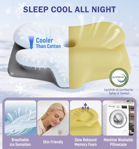 SANSWAN Neck Therapy Pillow for Sleeping, Ergonomic Foam Pillow — view 2