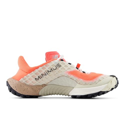 New Balance Women's Minimus Trail V1 Trail Running Shoe, Urgent Red/Linen/Flat Taupe, 8.5 M