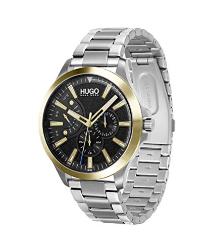 Hugo #Leap Men's Multifunction Stainless Steel And Link Bracelet Casual Watch, Color: Silver (Model: 1530174) #TOP1
