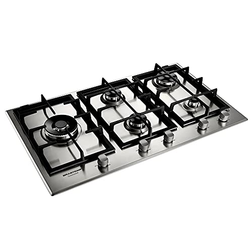 Cooktop 5 bocas Brastemp Gourmand Inox com duplachama e trempe com ferro fundido - BDK90DR 220V